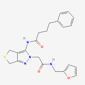 N-(2-(2-((furan-2-ylmethyl)amino)-2-oxoethyl)-4,6-dihydro-2H-thieno[3,4-c]pyrazol-3-yl)-4-phenylbutanamide