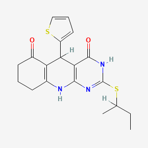 molecular formula C19H21N3O2S2 B2727039 2-(丁基硫代)-5-(噻吩-2-基)-7,8,9,10-四氢吡咯并[4,5-b]喹啉-4,6(3H,5H)-二酮 CAS No. 631853-84-4