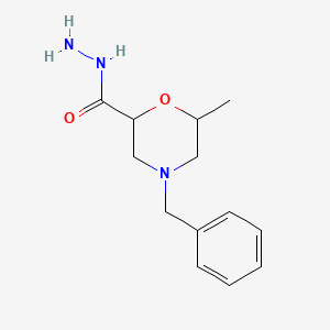 molecular formula C13H19N3O2 B2727050 4-Benzyl-6-methylmorpholine-2-carbohydrazide CAS No. 1936593-40-6