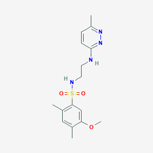 molecular formula C16H22N4O3S B2727052 5-methoxy-2,4-dimethyl-N-(2-((6-methylpyridazin-3-yl)amino)ethyl)benzenesulfonamide CAS No. 1206997-83-2