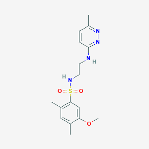 molecular formula C16H22N4O3S B2727052 5-甲氧基-2,4-二甲基-N-(2-((6-甲基吡啶-3-基)氨基)乙基)苯磺酰胺 CAS No. 1206997-83-2