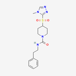 molecular formula C17H23N5O3S B2727053 4-((4-甲基-4H-1,2,4-三唑-3-基)磺酰)-N-苯乙基哌啶-1-羧酰胺 CAS No. 1448136-28-4