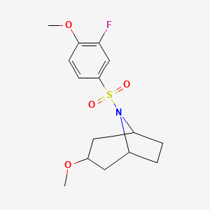 molecular formula C15H20FNO4S B2727060 (1R,5S)-8-((3-fluoro-4-methoxyphenyl)sulfonyl)-3-methoxy-8-azabicyclo[3.2.1]octane CAS No. 2194844-56-7