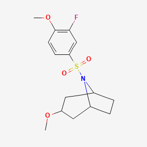 molecular formula C15H20FNO4S B2727060 (1R,5S)-8-((3-氟-4-甲氧基苯基)磺酰)-3-甲氧基-8-氮杂双环[3.2.1]辛烷 CAS No. 2194844-56-7