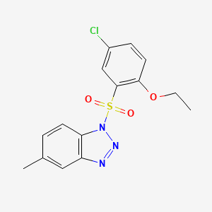 molecular formula C15H14ClN3O3S B2727065 1-[(5-chloro-2-ethoxyphenyl)sulfonyl]-5-methyl-1H-1,2,3-benzotriazole CAS No. 2380194-02-3