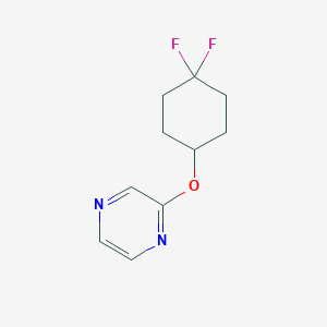 molecular formula C10H12F2N2O B2727073 2-[(4,4-Difluorocyclohexyl)oxy]pyrazine CAS No. 2198020-17-4