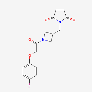 molecular formula C16H17FN2O4 B2727080 1-({1-[2-(4-氟苯氧基)乙酰]吖唑啉-3-基}甲基)吡咯烷-2,5-二酮 CAS No. 2097923-07-2