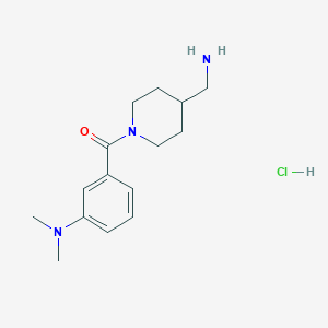 molecular formula C15H24ClN3O B2727083 (3-{[4-(氨甲基)哌啶-1-基]羰基}苯基)二甲胺盐酸盐 CAS No. 1989628-55-8