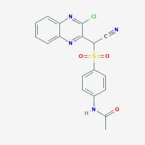 molecular formula C18H13ClN4O3S B2727094 N-[4-[(3-chloroquinoxalin-2-yl)-cyanomethyl]sulfonylphenyl]acetamide CAS No. 568553-72-0