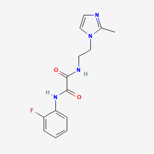 molecular formula C14H15FN4O2 B2727095 N1-(2-fluorophenyl)-N2-(2-(2-methyl-1H-imidazol-1-yl)ethyl)oxalamide CAS No. 1208951-28-3