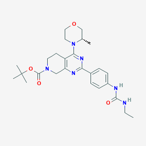 Pyrido[3,4-d]pyrimidine-7(6H)-carboxylic acid, 2-[4-[[(ethylamino)carbonyl]amino]phenyl]-5,8-dihydro-4-[(3S)-3-methyl-4-morpholinyl]-, 1,1-dimethylethyl ester