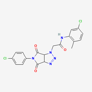 molecular formula C19H15Cl2N5O3 B2727108 N-(5-chloro-2-methylphenyl)-2-(5-(4-chlorophenyl)-4,6-dioxo-4,5,6,6a-tetrahydropyrrolo[3,4-d][1,2,3]triazol-1(3aH)-yl)acetamide CAS No. 1052566-39-8