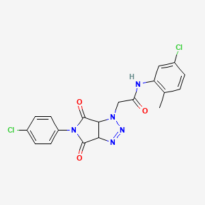 molecular formula C19H15Cl2N5O3 B2727108 N-(5-氯-2-甲基苯基)-2-(5-(4-氯苯基)-4,6-二氧代-4,5,6,6a-四氢吡咯并[3,4-d][1,2,3]三唑-1(3aH)-基)乙酰胺 CAS No. 1052566-39-8