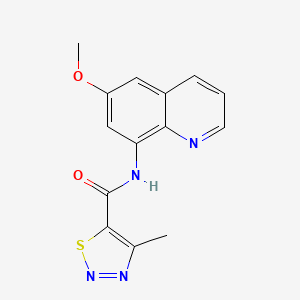 molecular formula C14H12N4O2S B2727112 N-(6-methoxyquinolin-8-yl)-4-methyl-1,2,3-thiadiazole-5-carboxamide CAS No. 1207035-02-6