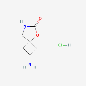 molecular formula C6H11ClN2O2 B2727114 2-Amino-5-oxa-7-azaspiro[3.4]octan-6-one;hydrochloride CAS No. 2305253-28-3