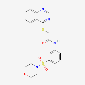 molecular formula C21H22N4O4S2 B2727117 N-(4-methyl-3-morpholin-4-ylsulfonylphenyl)-2-quinazolin-4-ylsulfanylacetamide CAS No. 721901-24-2