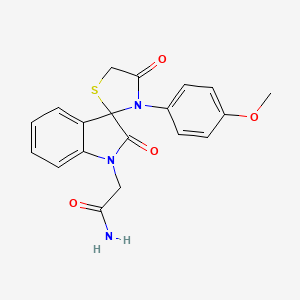 molecular formula C19H17N3O4S B2727124 2-(3'-(4-甲氧基苯基)-2,4'-二氧代螺环吲哚-3,2'-噻唑烷-1-基)乙酰胺 CAS No. 894560-94-2