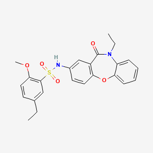 molecular formula C24H24N2O5S B2727128 5-ethyl-N-(10-ethyl-11-oxo-10,11-dihydrodibenzo[b,f][1,4]oxazepin-2-yl)-2-methoxybenzenesulfonamide CAS No. 922137-21-1