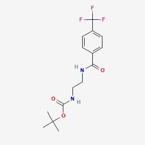 molecular formula C15H19F3N2O3 B2727134 tert-Butyl (2-(4-(trifluoromethyl)benzamido)ethyl)carbamate CAS No. 852534-52-2