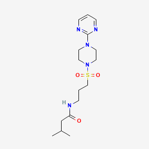 molecular formula C16H27N5O3S B2727140 3-methyl-N-(3-((4-(pyrimidin-2-yl)piperazin-1-yl)sulfonyl)propyl)butanamide CAS No. 1021248-54-3