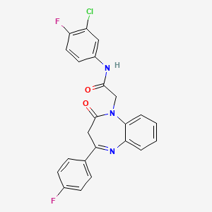 N-(3-chloro-4-fluorophenyl)-2-[4-(4-fluorophenyl)-2-oxo-2,3-dihydro-1H-1,5-benzodiazepin-1-yl]acetamide