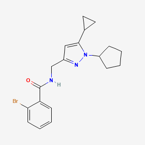 2-bromo-N-((1-cyclopentyl-5-cyclopropyl-1H-pyrazol-3-yl)methyl)benzamide