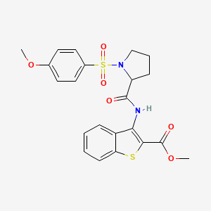 Methyl 3-(1-((4-methoxyphenyl)sulfonyl)pyrrolidine-2-carboxamido)benzo[b]thiophene-2-carboxylate