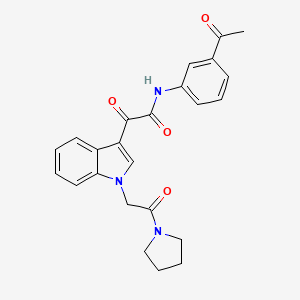N-(3-acetylphenyl)-2-oxo-2-[1-(2-oxo-2-pyrrolidin-1-ylethyl)indol-3-yl]acetamide