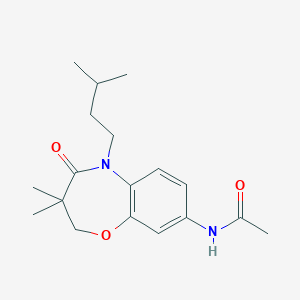 N-(5-isopentyl-3,3-dimethyl-4-oxo-2,3,4,5-tetrahydrobenzo[b][1,4]oxazepin-8-yl)acetamide