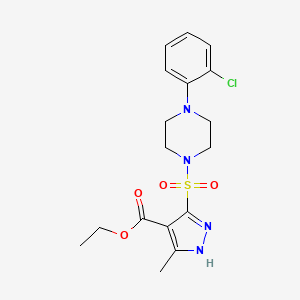ethyl 5-((4-(2-chlorophenyl)piperazin-1-yl)sulfonyl)-3-methyl-1H-pyrazole-4-carboxylate