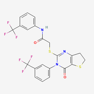 2-((4-oxo-3-(3-(trifluoromethyl)phenyl)-3,4,6,7-tetrahydrothieno[3,2-d]pyrimidin-2-yl)thio)-N-(3-(trifluoromethyl)phenyl)acetamide