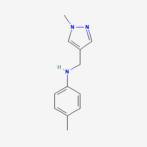 4-methyl-N-[(1-methyl-1H-pyrazol-4-yl)methyl]aniline