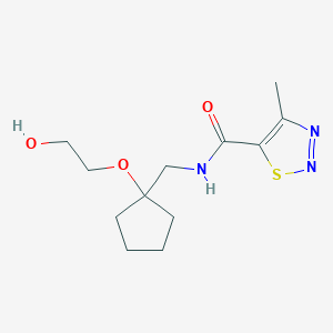 N-((1-(2-hydroxyethoxy)cyclopentyl)methyl)-4-methyl-1,2,3-thiadiazole-5-carboxamide