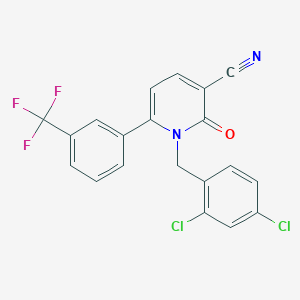 1-[(2,4-Dichlorophenyl)methyl]-2-oxo-6-[3-(trifluoromethyl)phenyl]pyridine-3-carbonitrile