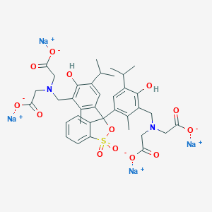 molecular formula C37H40N2Na4O13S B027272 Tetrasodium;2-[[5-[3-[3-[[bis(carboxylatomethyl)amino]methyl]-4-hydroxy-2-methyl-5-propan-2-ylphenyl]-1,1-dioxo-2,1lambda6-benzoxathiol-3-yl]-2-hydroxy-6-methyl-3-propan-2-ylphenyl]methyl-(carboxylatomethyl)amino]acetate CAS No. 108722-19-6