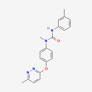 molecular formula C20H20N4O2 B2727213 1-Methyl-1-(4-((6-methylpyridazin-3-yl)oxy)phenyl)-3-(m-tolyl)urea CAS No. 1207047-45-7