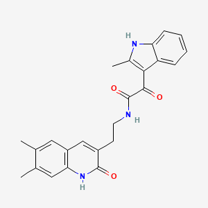 molecular formula C24H23N3O3 B2727215 N-[2-(6,7-dimethyl-2-oxo-1H-quinolin-3-yl)ethyl]-2-(2-methyl-1H-indol-3-yl)-2-oxoacetamide CAS No. 862813-55-6
