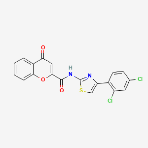 molecular formula C19H10Cl2N2O3S B2727217 N-(4-(2,4-dichlorophenyl)thiazol-2-yl)-4-oxo-4H-chromene-2-carboxamide CAS No. 477569-05-4