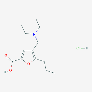 molecular formula C13H22ClNO3 B2727220 4-Diethylaminomethyl-5-propyl-furan-2-carboxylic acid hydrochloride CAS No. 1052417-10-3