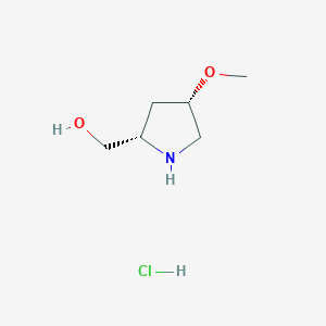 molecular formula C6H14ClNO2 B2727225 ((2S,4S)-4-Methoxypyrrolidin-2-yl)methanol hydrochloride CAS No. 1283146-40-6