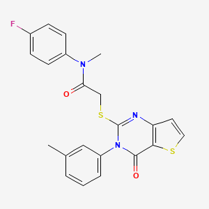 molecular formula C22H18FN3O2S2 B2727234 N-(4-fluorophenyl)-N-methyl-2-((4-oxo-3-(m-tolyl)-3,4-dihydrothieno[3,2-d]pyrimidin-2-yl)thio)acetamide CAS No. 1794931-99-9