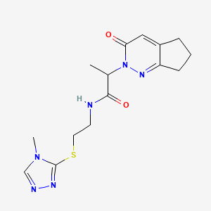 N-(2-((4-methyl-4H-1,2,4-triazol-3-yl)thio)ethyl)-2-(3-oxo-3,5,6,7-tetrahydro-2H-cyclopenta[c]pyridazin-2-yl)propanamide