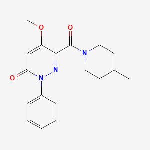 molecular formula C18H21N3O3 B2727244 5-Methoxy-6-(4-methylpiperidine-1-carbonyl)-2-phenylpyridazin-3-one CAS No. 921516-31-6