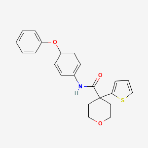 N-(4-phenoxyphenyl)-4-thiophen-2-yloxane-4-carboxamide