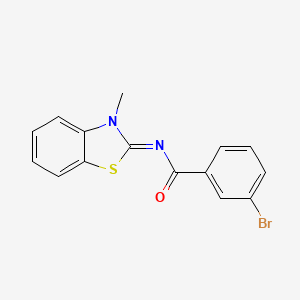 molecular formula C15H11BrN2OS B2727256 3-bromo-N-(3-methyl-1,3-benzothiazol-2-ylidene)benzamide CAS No. 325986-80-9