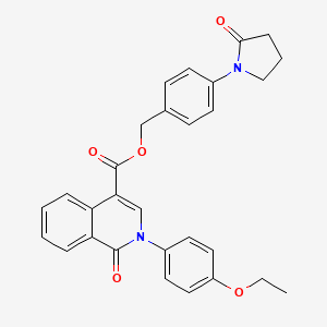 molecular formula C29H26N2O5 B2727268 4-(2-Oxopyrrolidin-1-yl)benzyl 2-(4-ethoxyphenyl)-1-oxo-1,2-dihydroisoquinoline-4-carboxylate CAS No. 1031961-12-2