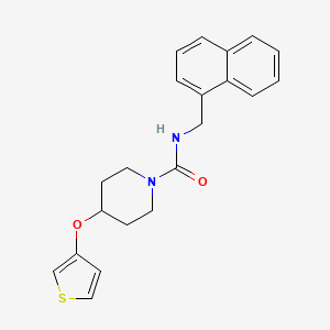 molecular formula C21H22N2O2S B2727269 N-(萘-1-基甲基)-4-(噻吩-3-氧基)哌啶-1-羧酰胺 CAS No. 2034429-21-3