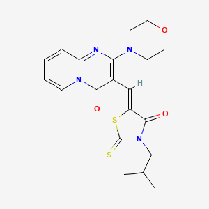 molecular formula C20H22N4O3S2 B2727271 (Z)-3-isobutyl-5-((2-morpholino-4-oxo-4H-pyrido[1,2-a]pyrimidin-3-yl)methylene)-2-thioxothiazolidin-4-one CAS No. 442552-51-4