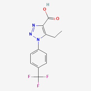 molecular formula C12H10F3N3O2 B2727274 5-ethyl-1-[4-(trifluoromethyl)phenyl]-1H-1,2,3-triazole-4-carboxylic acid CAS No. 1094440-61-5