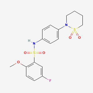molecular formula C17H19FN2O5S2 B2727277 N-[4-(1,1-dioxothiazinan-2-yl)phenyl]-5-fluoro-2-methoxybenzenesulfonamide CAS No. 899979-98-7